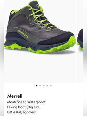 Merrell Gray and Neon Green Trail Hiking Shoe